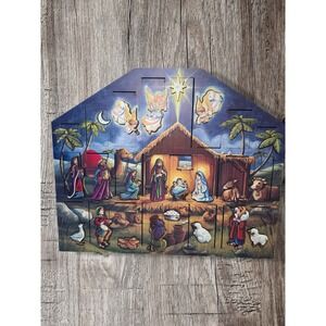 Traditions Byers choice Nativity advent calendar 24 Doors Wood